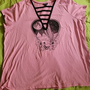 Torrid Size 3 Pink Skull Cutout T-Shirt